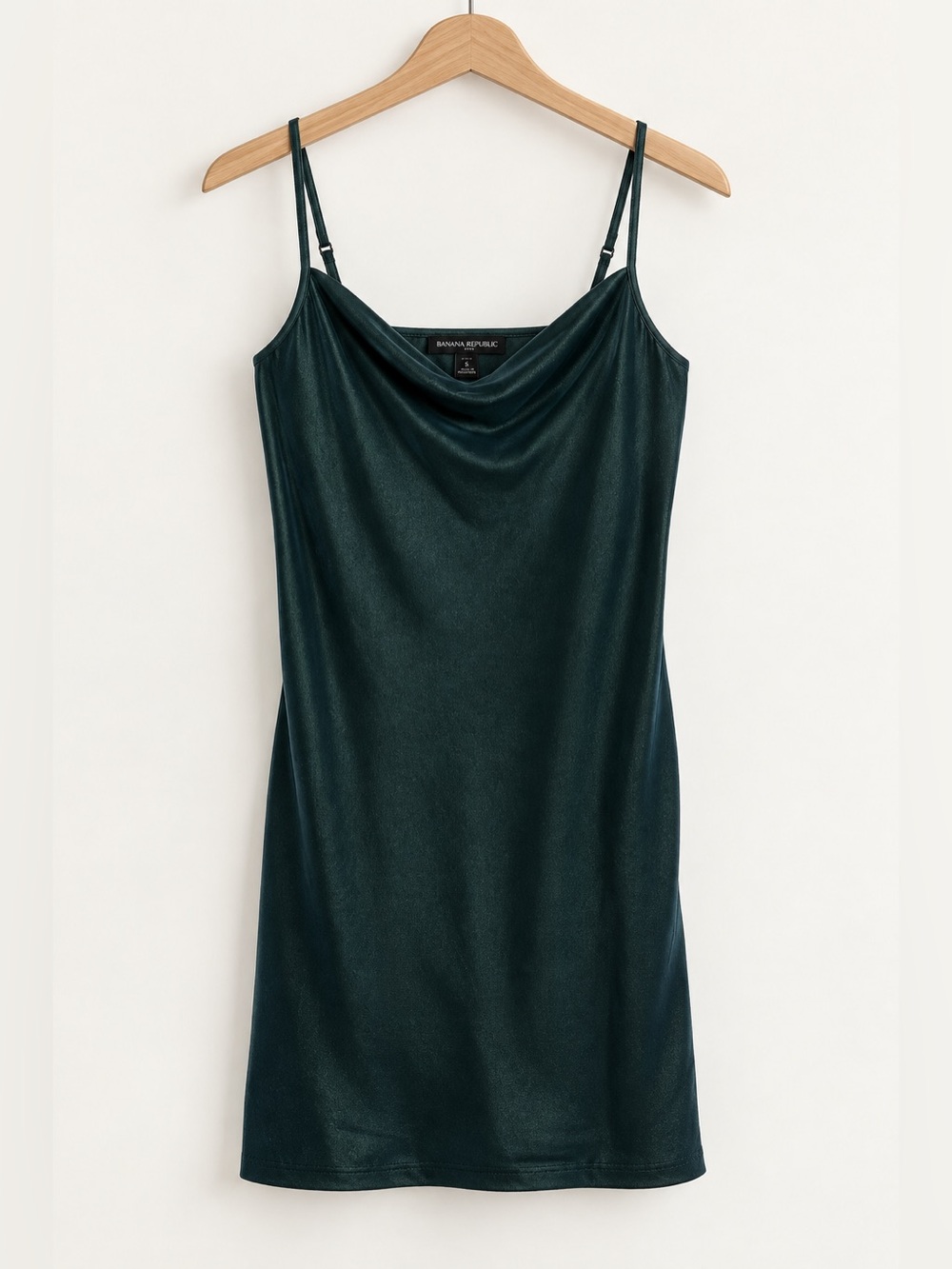 Banana Republic Petite Green Cowl Neck Slip Mini Dress